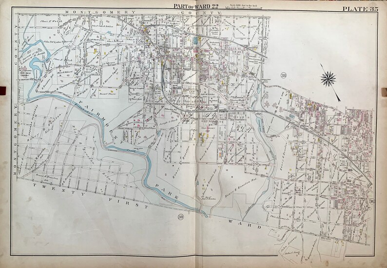 Chestnut Hill Map Original 1910 Philadelphia Atlas Chestnut Etsy
