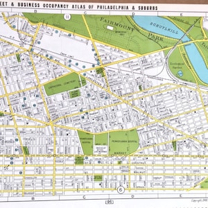 West Philadelphia map, Original 1946 Franklins atlas, University of Pennsylvania, Drexel, Philadelphia Zoo,