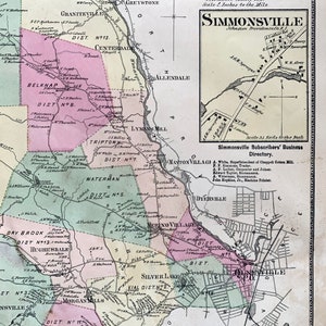 Johnston Map, Original 1870 Rhode Island atlas, Simmonsville, Providence County, Thornton image 2