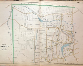Franklin Township map, Original 1890 Essex County atlas, Nutley, Radcliffe