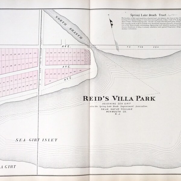 Spring Lake New Jersey Map Etsy