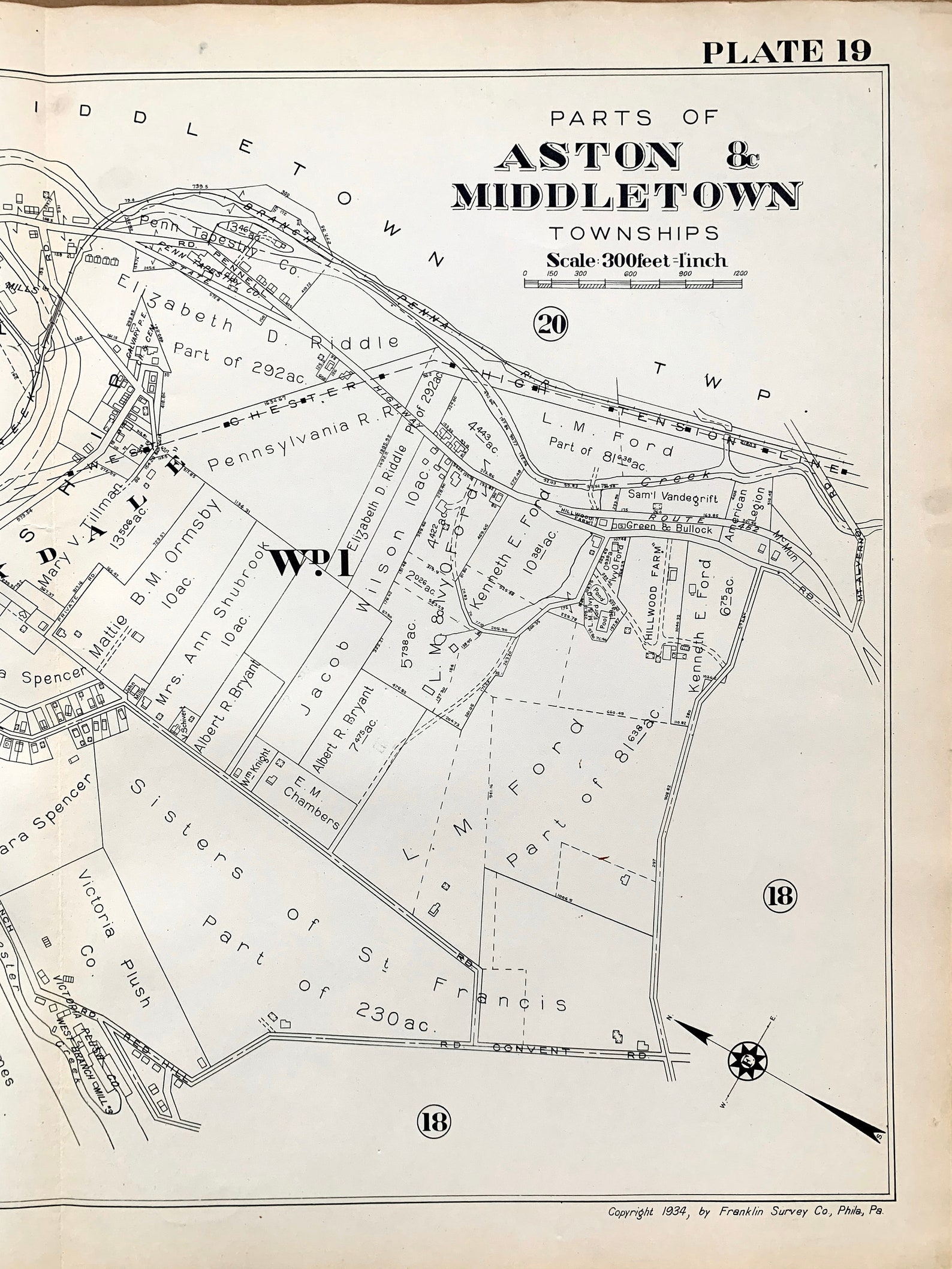 Aston Township, Middletown Township, Original 1934 Delaware County