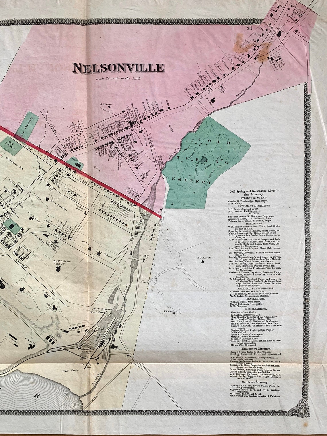 Cold Spring Map Original 1867 State of New York Atlas Etsy