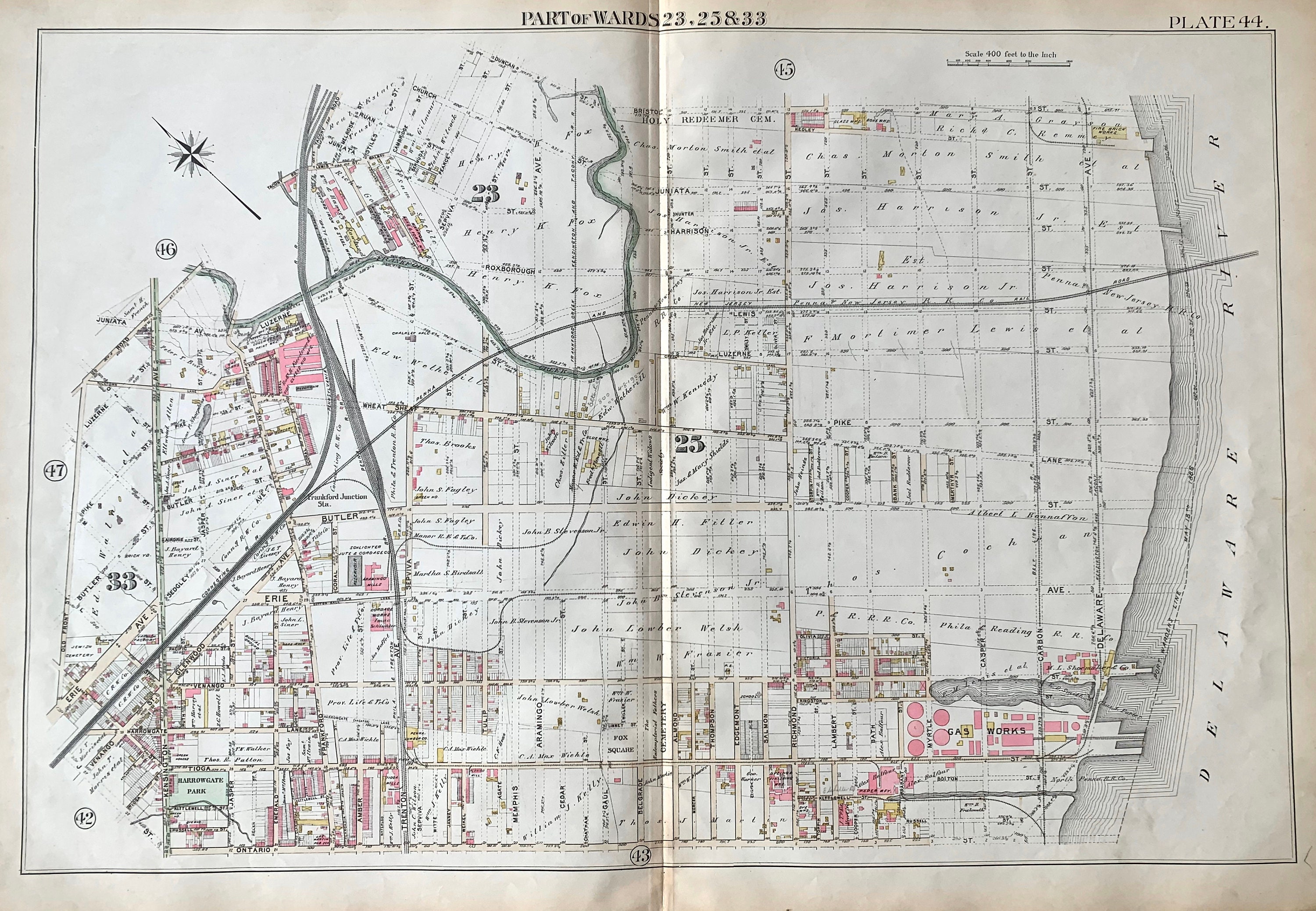 Map Of Port Richmond Philadelphia Pa Port Richmond Map Juniata Park Map North Philadelphia Map | Etsy