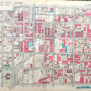 Atlantic City map, Original 1938 Absecon Island Atlas, Monopoly, Boardwalk