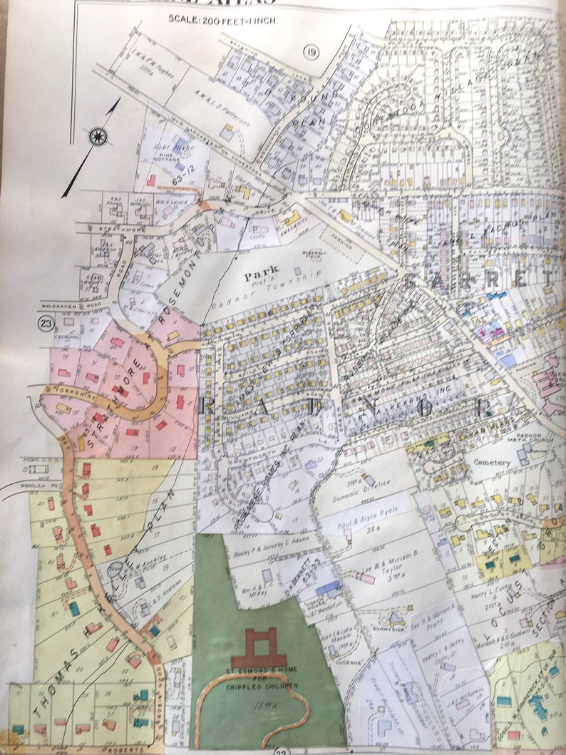 Radnor Township Maplower Merion Map Original 1961 Main Line Etsy