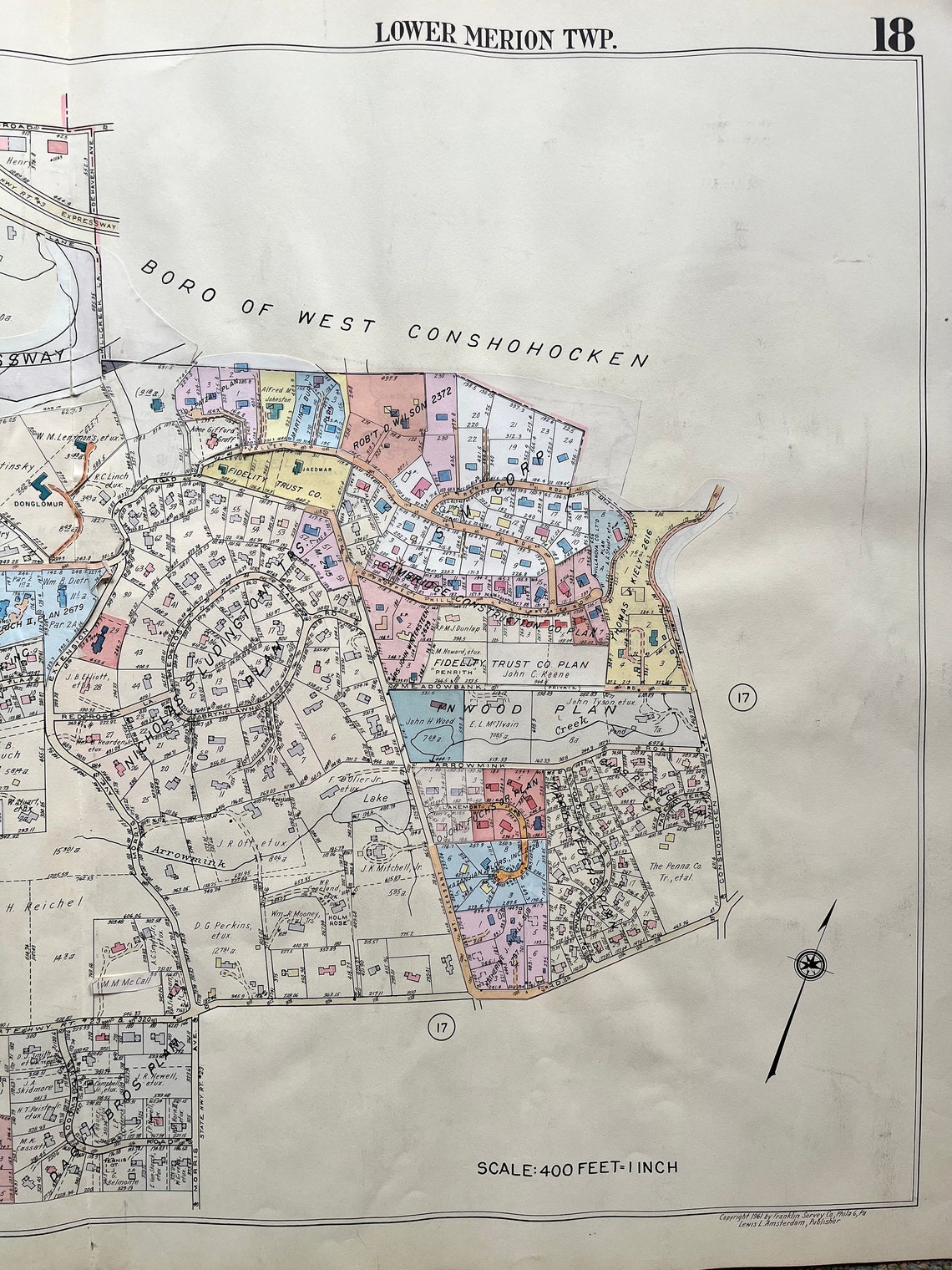 Villanova Map, Original 1961 Main Line Atlas, Lower Merion - Etsy