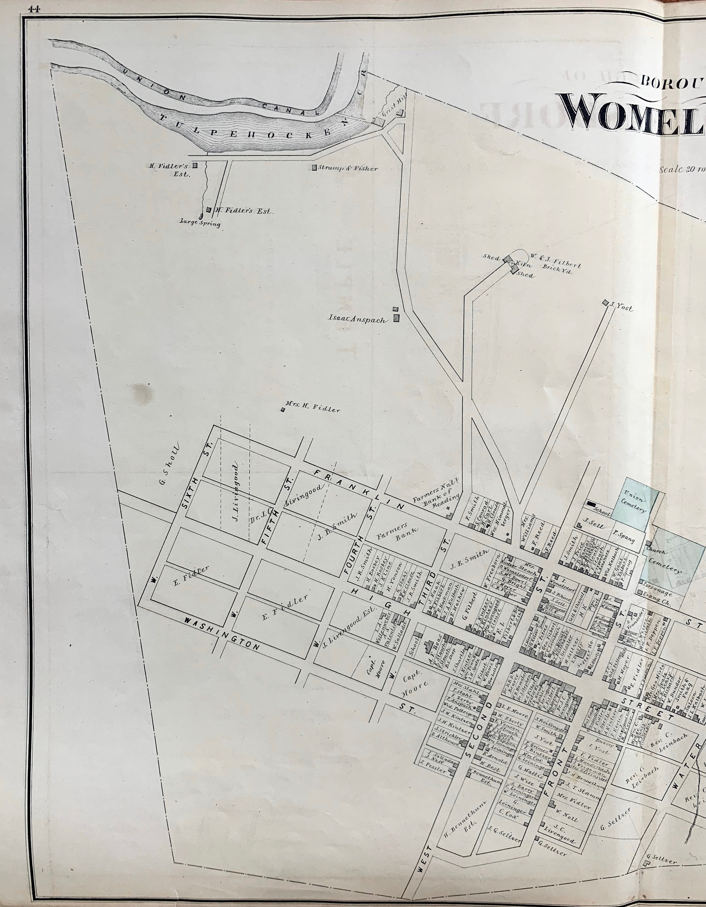 Womelsdorf Map Original 1876 Berks County is Atlas Etsy UK
