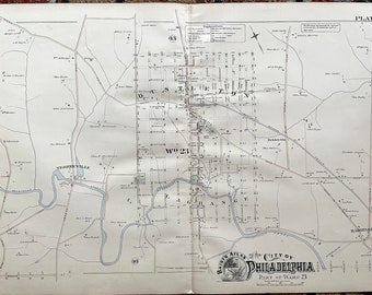 Bustleton map, Original 1886 Philadelphia atlas, Northeast Philly