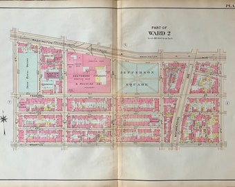 Queen Village map, Original 1917 South Philadelphia atlas, Jefferson Square, Mummers Museum
