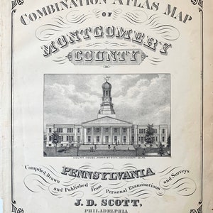 Montgomery County Atlas Title Page, Original 1877 Title page, Montgomery County Pennsylvania, JD Scott