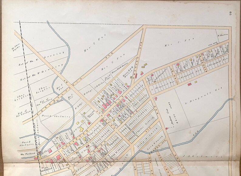 Downingtown Map Original 1883 Chester County Pennsylvania Etsy