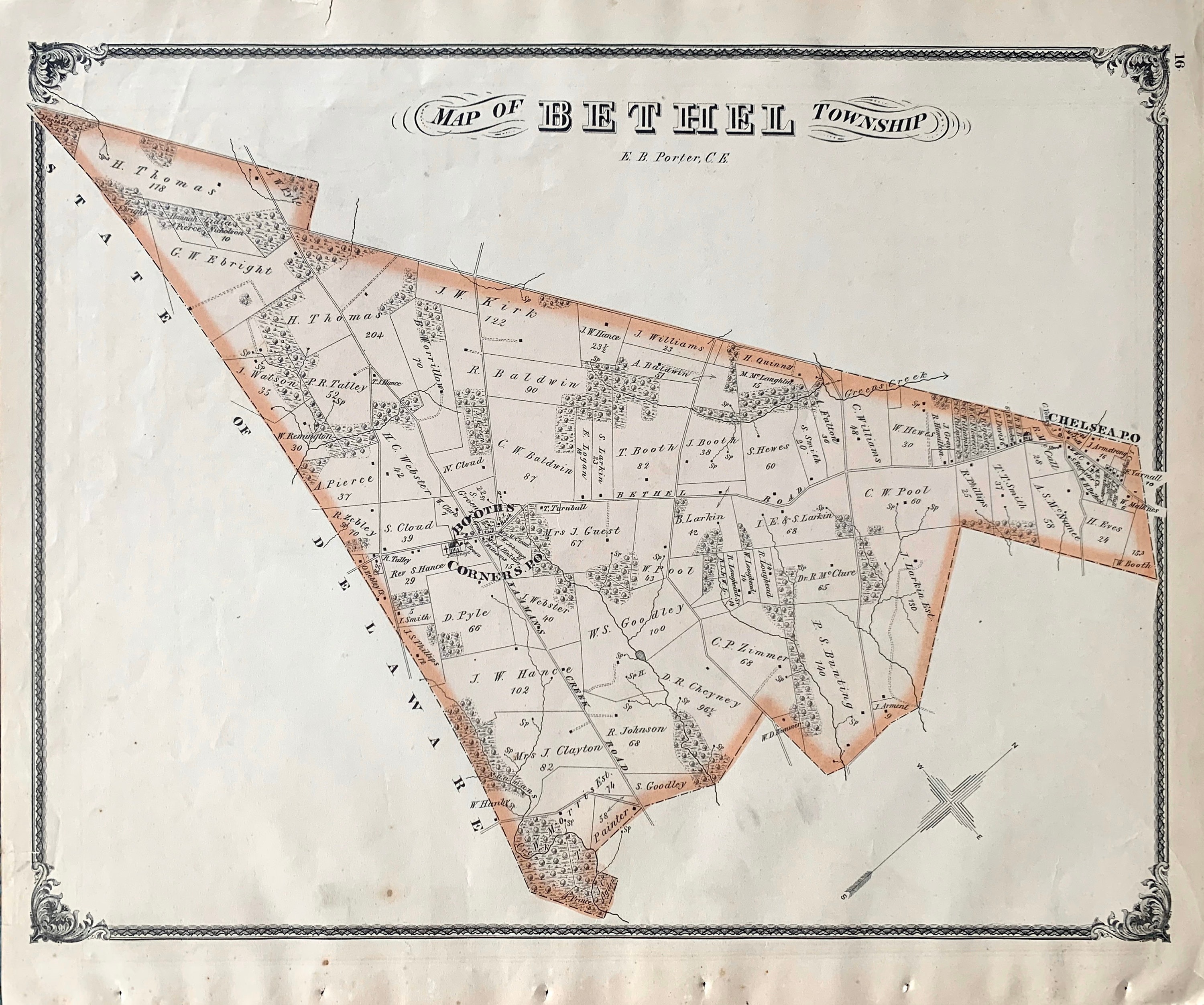 Home & Living Globes & Maps Booths Corners Original 1892 Delaware