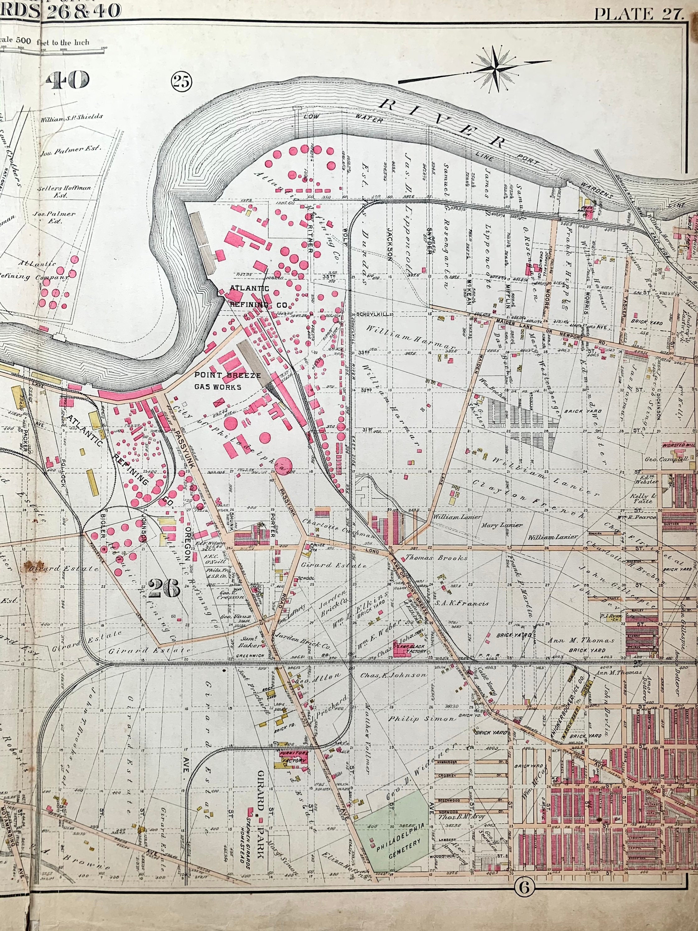 Point Breeze Map Original 1910 Philadelphia Atlas South Etsy.de