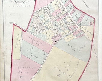 Jenkintown map, Original 1877 Philadelphia and Environs atlas, Abington Township