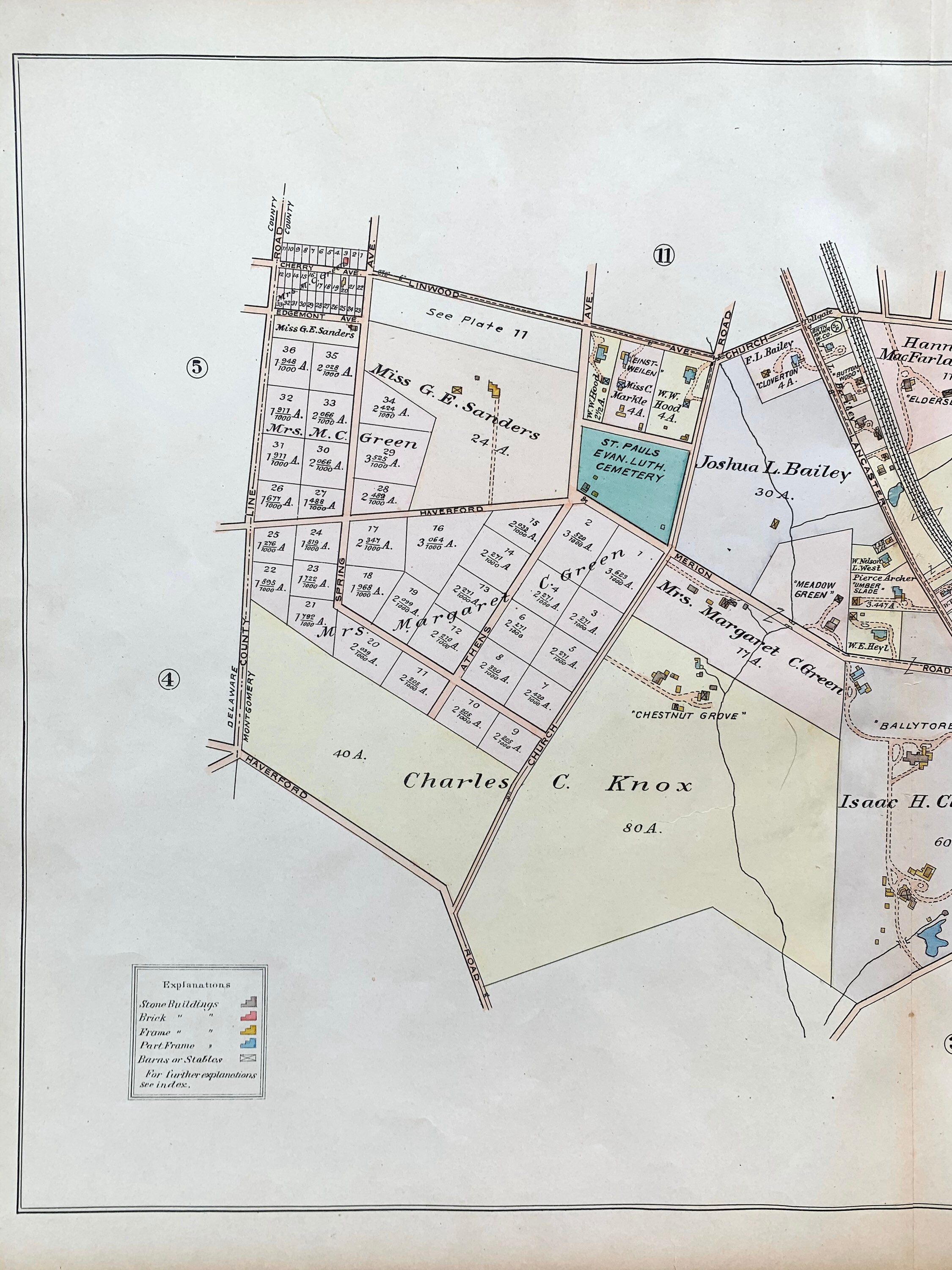 Wynnewood Map, Original 1900 Pennsylvania Main Line Railroad atlas, Narberth, Ardmore Etsy.de