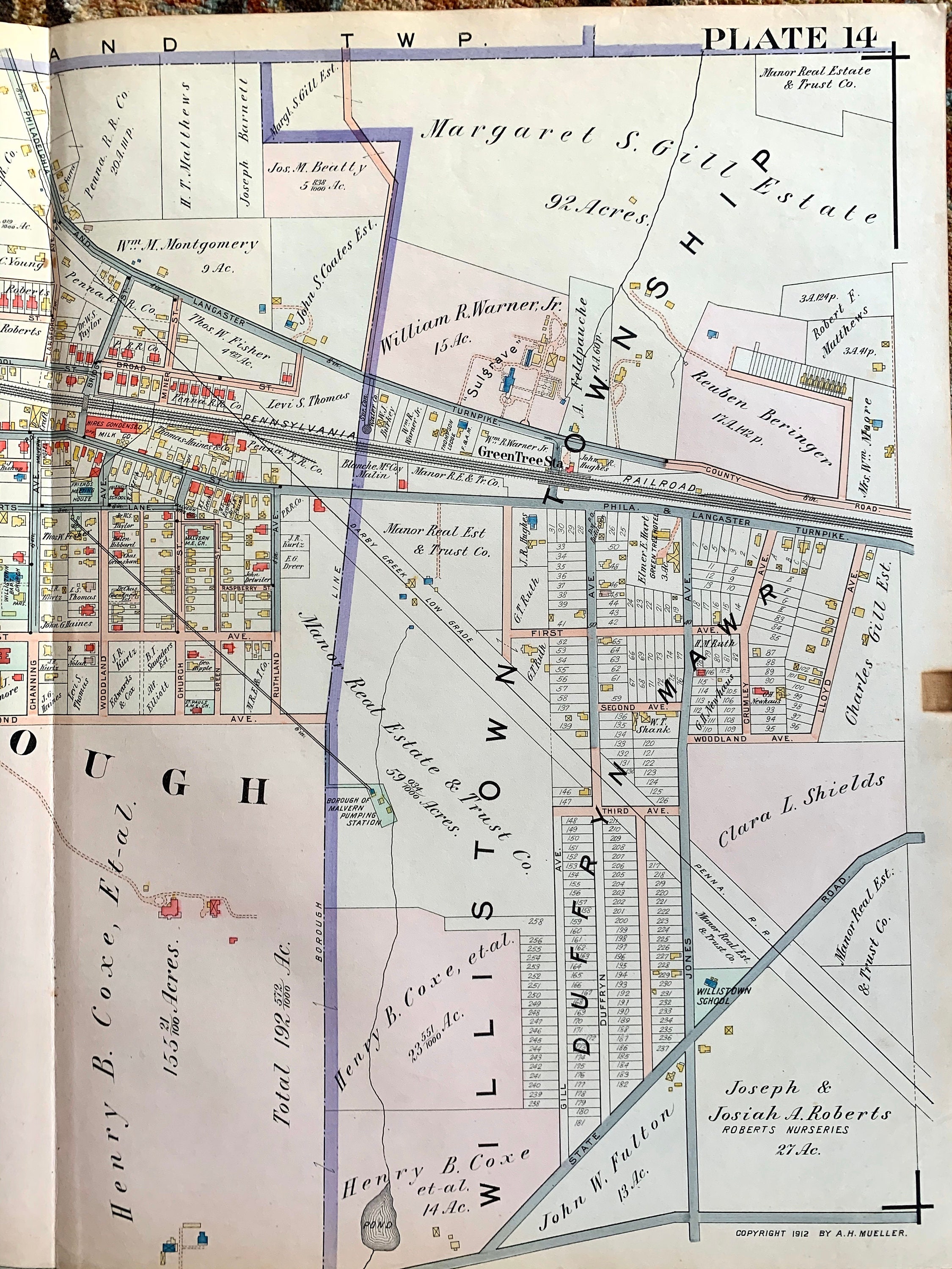 Malvern Map Willistown Township map Original 1912 Etsy España