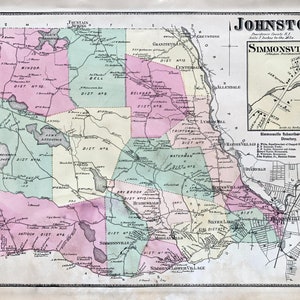 Johnston Map, Original 1870 Rhode Island atlas, Simmonsville, Providence County, Thornton image 1