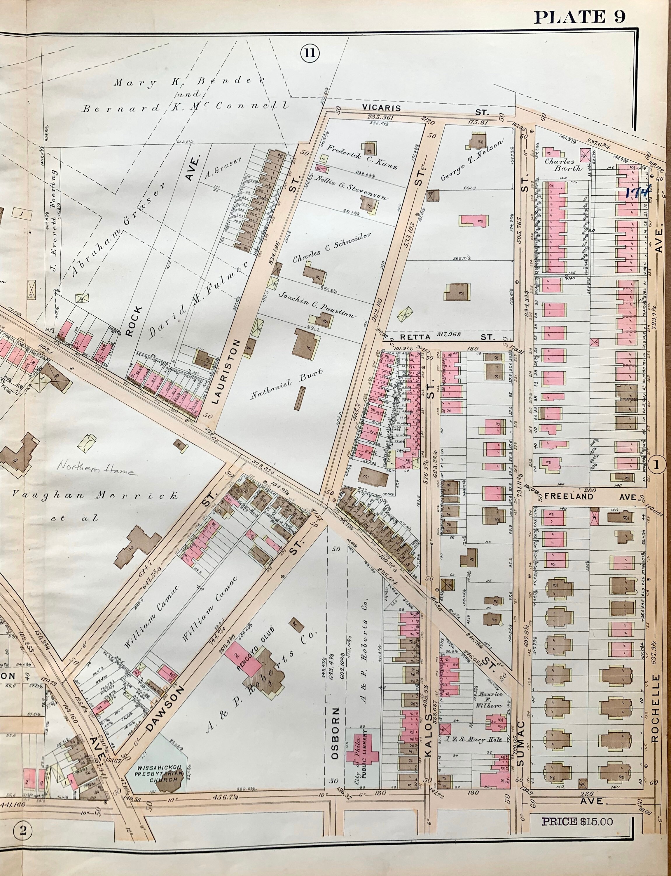 Manayunk Map Manayunk Map, Original 1911 City of Philadelphia Atlas, Wissahickon Map ...
