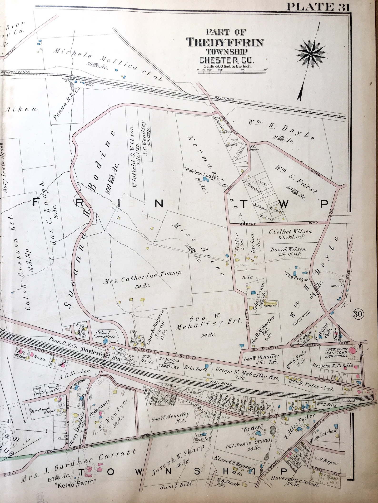 Paoli Map Original 1926 Mainline Pennsylvania Railroad Atlas Etsy UK