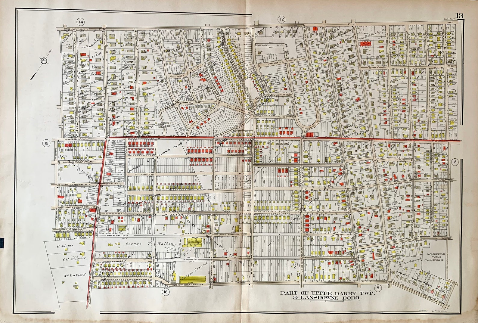 Drexel Hill Map, Original 1929 Delaware County Atlas, Lansdowne Map Etsy