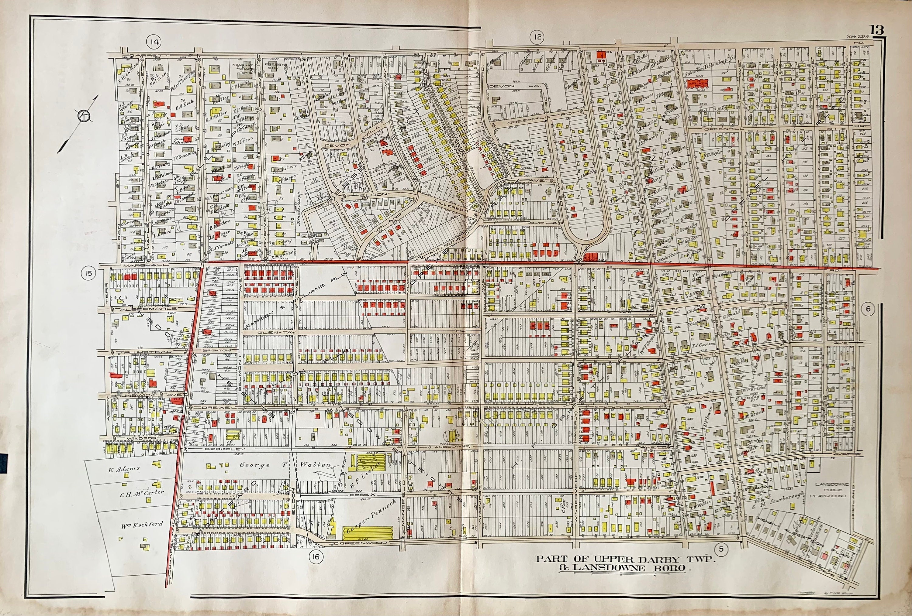 Drexel Hill Map, Original 1929 Delaware County Atlas, Lansdowne Map Etsy