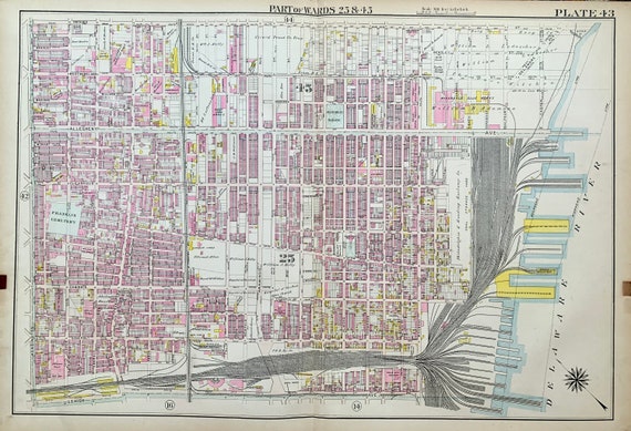 Map Of Port Richmond Philadelphia Pa Port Richmond Map Original 1895 Philadelphia Atlas Fishtown | Etsy Canada