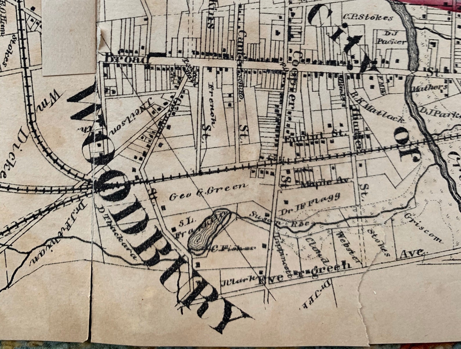West Deptford map Original 1877 New Jersey Atlas Woodbury Etsy