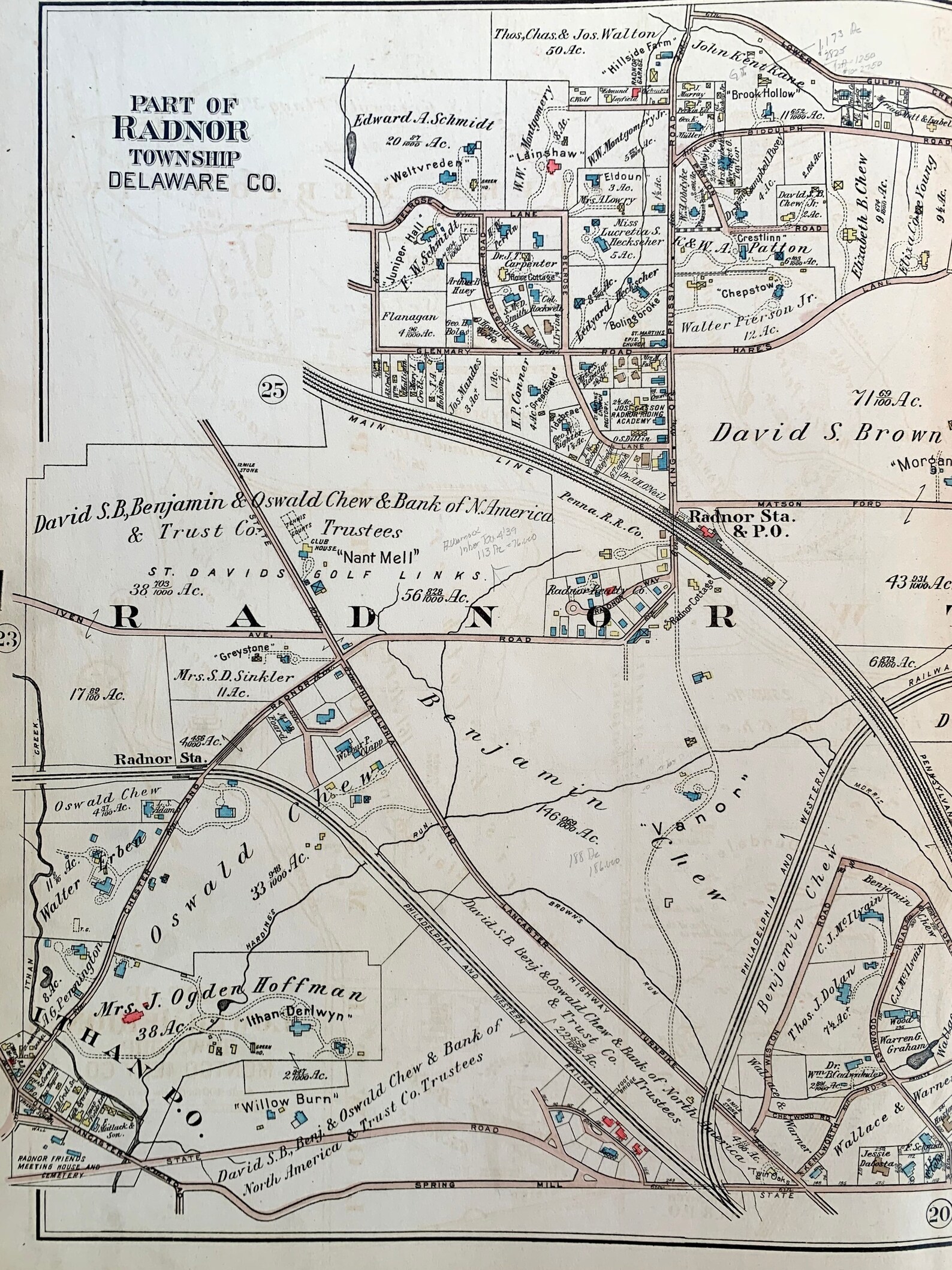 Villanova Map Original 1926 Pennsylvania Main Line Railroad Etsy