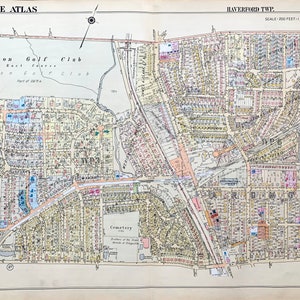 Ardmore Map, Original 1961 Main Line Atlas, Haverford Township, Merion ...
