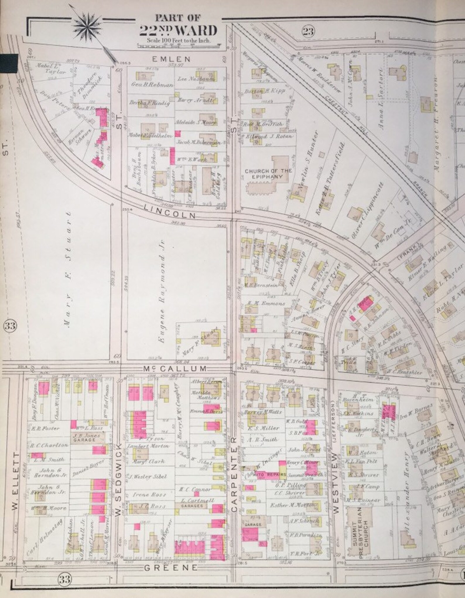 Mount Airy Map City of Philadelphia Atlas Map 1923 Original - Etsy