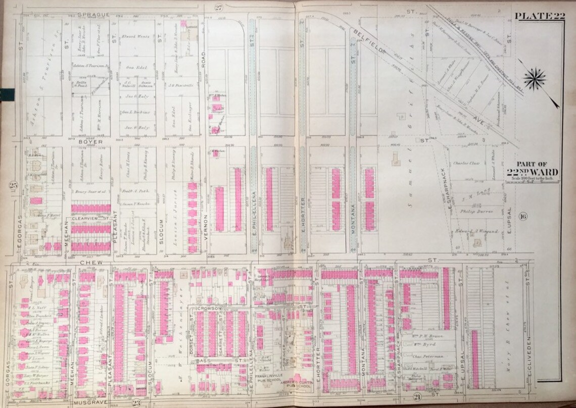 Mount Airy Map East Mount Airy Map 1923 Original City of - Etsy