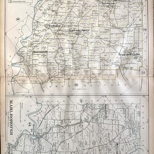 Franconia map, Original 1893 Montgomery county atlas, Marlborough, Telford