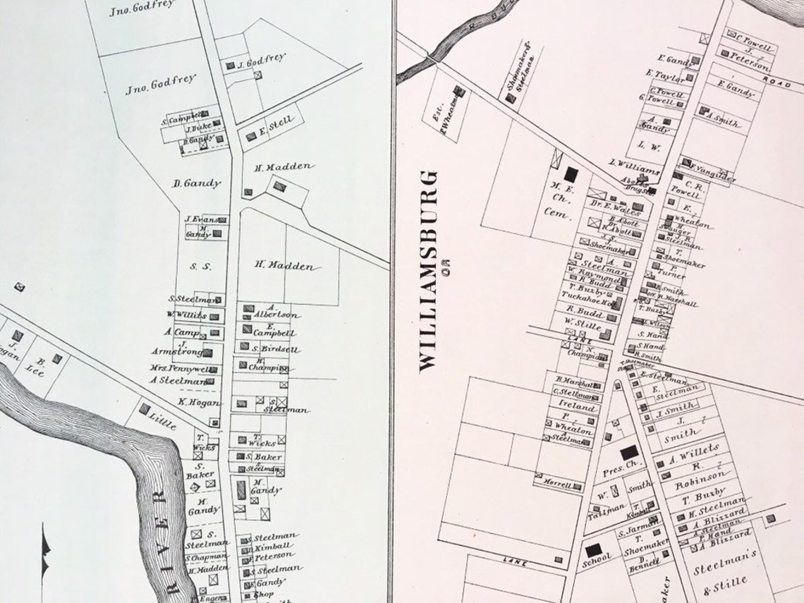 Tuckahoe Map Original 1878 New Jersey Shore Atlas Cape May Etsy