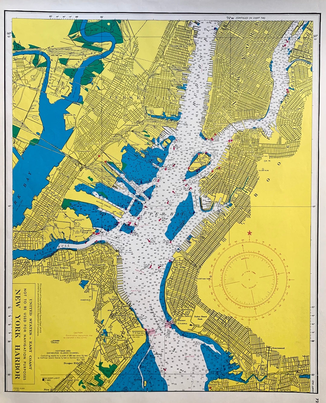 New York Harbor Map Original 1959 - Il 1080xN.3252648695 Jq68