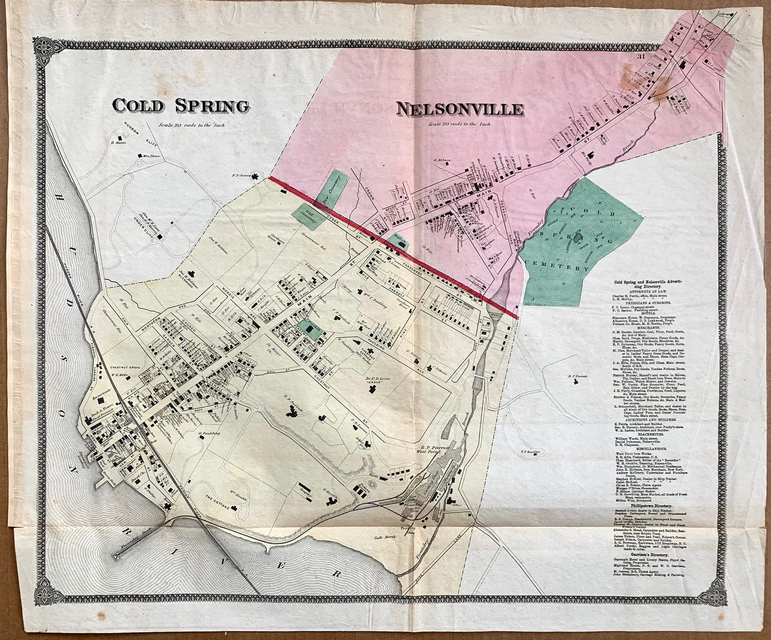 Cold Spring Map Original 1867 State of New York Atlas Etsy