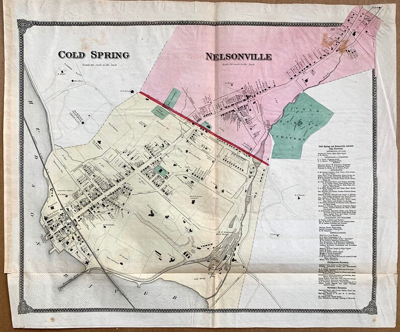 Cold Spring Map Original 1867 State of New York Atlas Etsy