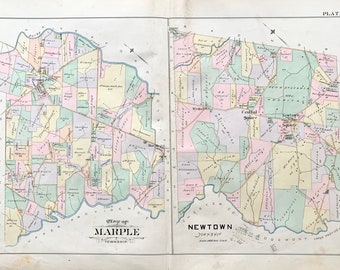Newtown Township Zoning Map Newtown Pa Map | Etsy