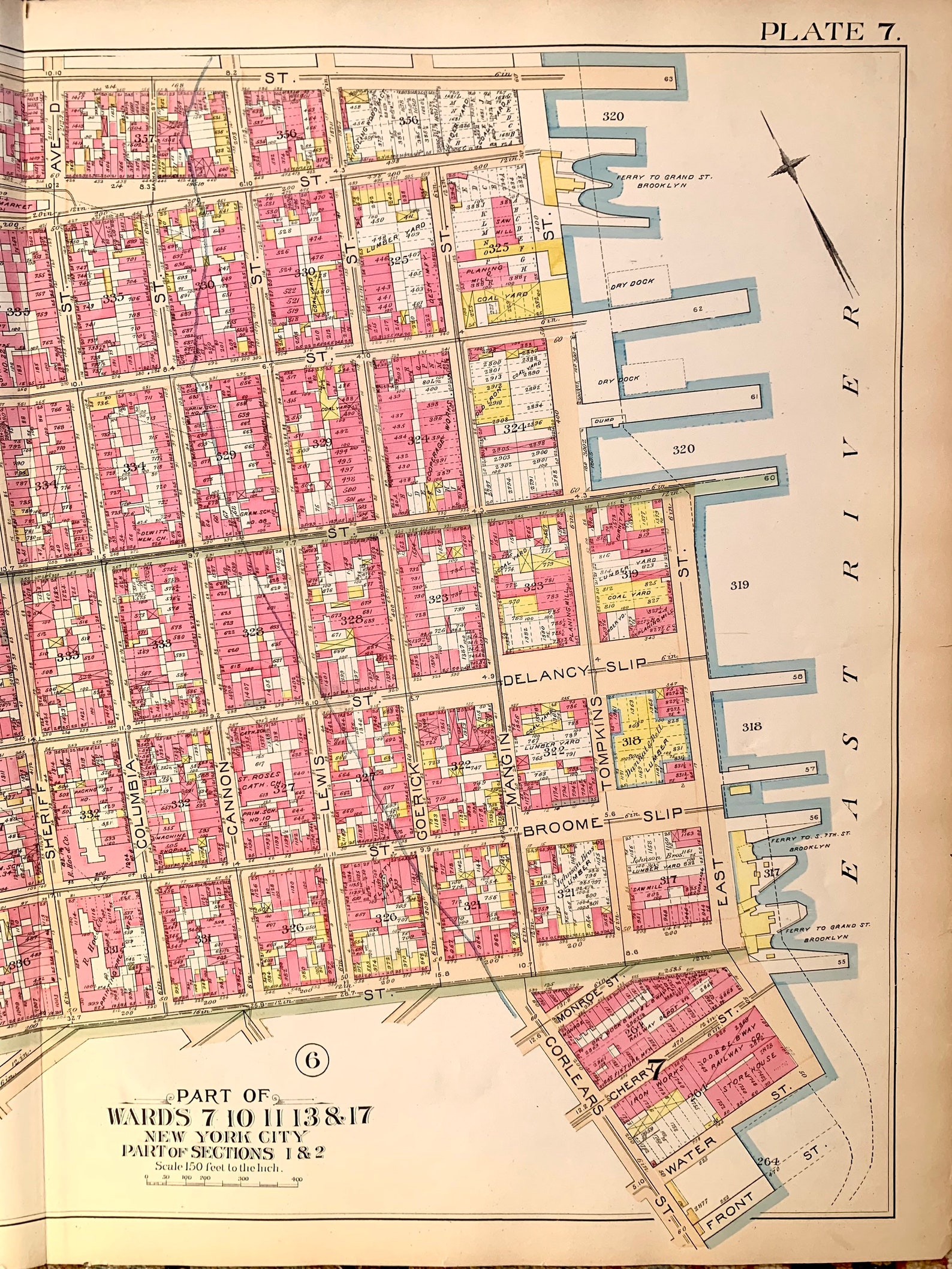 Lower East Side Map Original 1894 Manhattan Island Atlas - Etsy