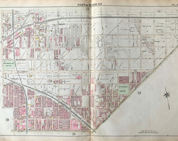 Juniata Park Map, Northeast Philadelphia Map, Fairhill Map, Original
