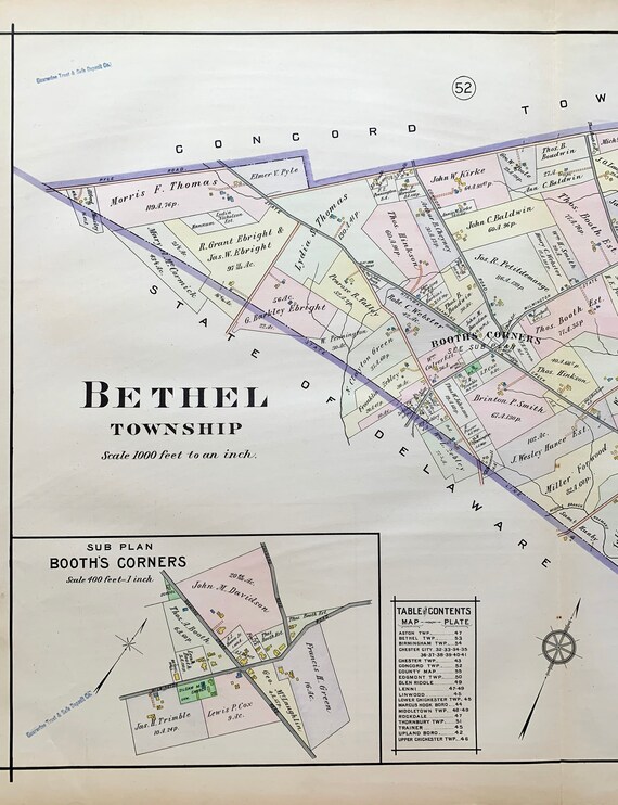 Home & Living Globes & Maps Booths Corners Original 1892 Delaware