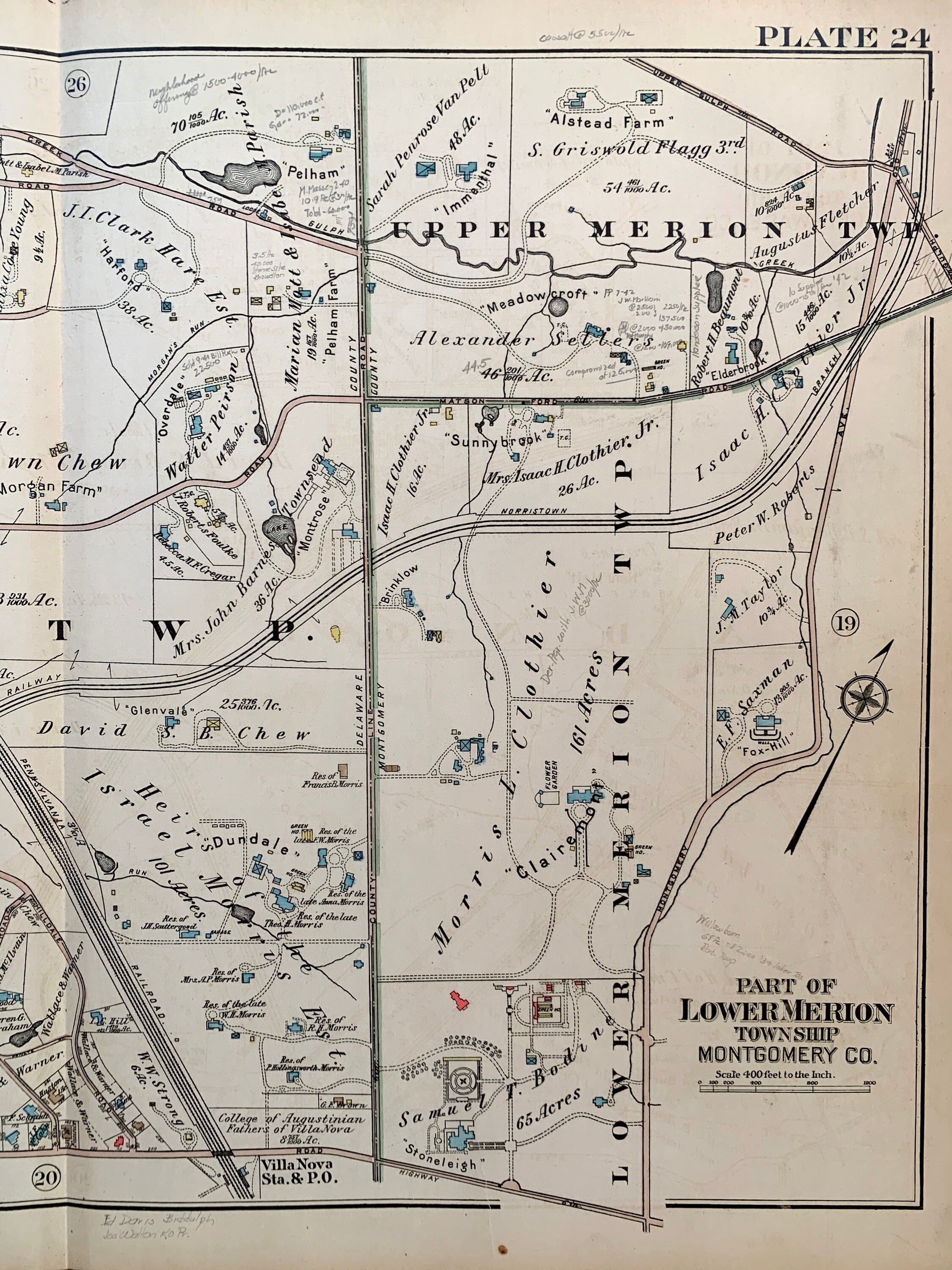 Villanova Map Original 1926 Pennsylvania Main Line Railroad Etsy