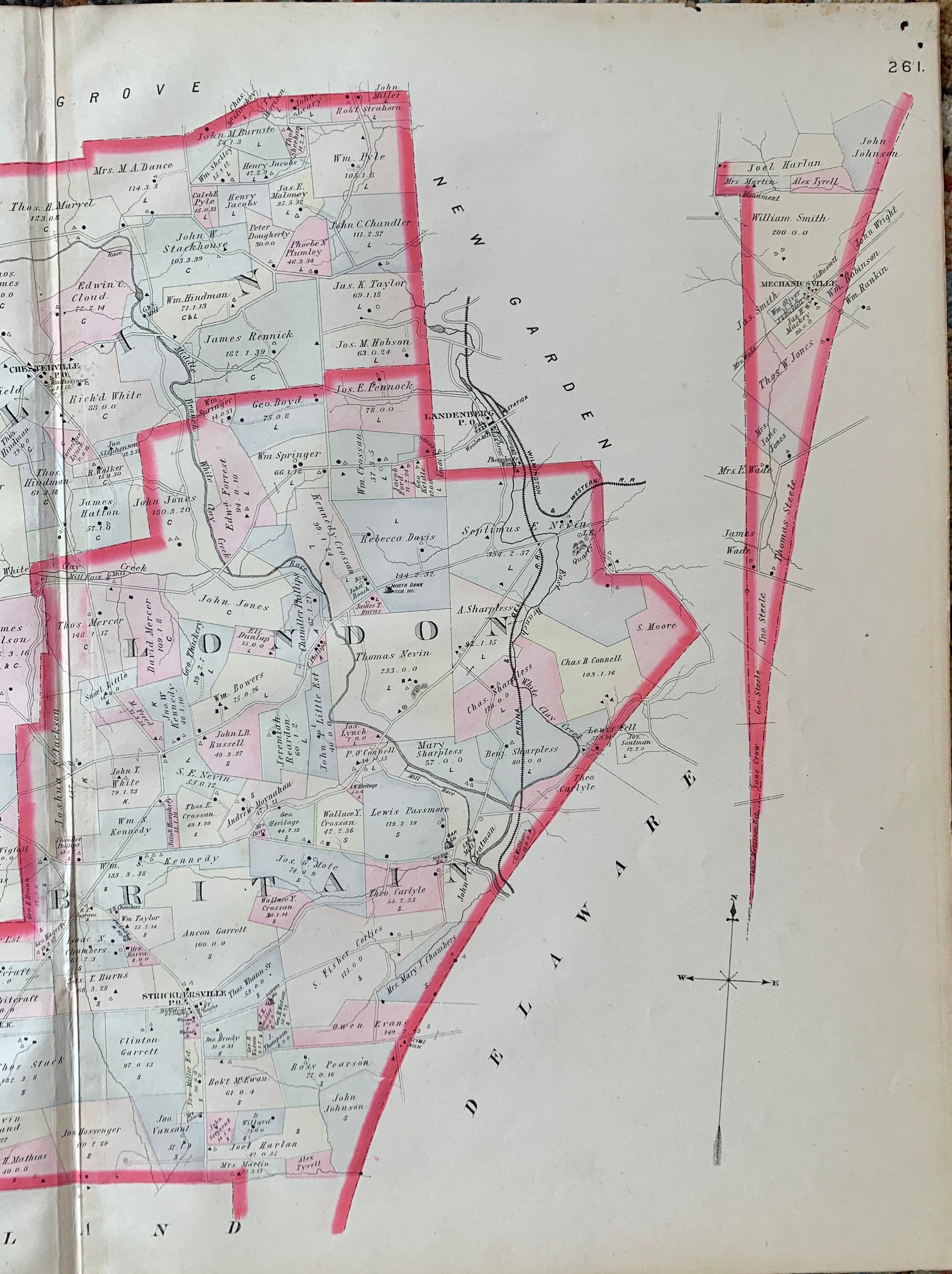 1883 Franklin and London Britain Township Map Original Etsy