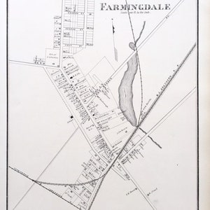 Farmingdale map, Original 1878 New Jersey Shore Atlas, Monmouth County, Spring Lake
