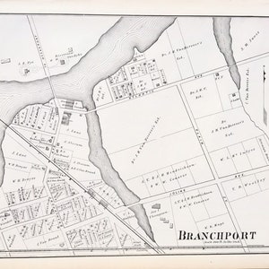Branchport map, Original 1878 New Jersey Shore Atlas, Monmouth County, Long Branch