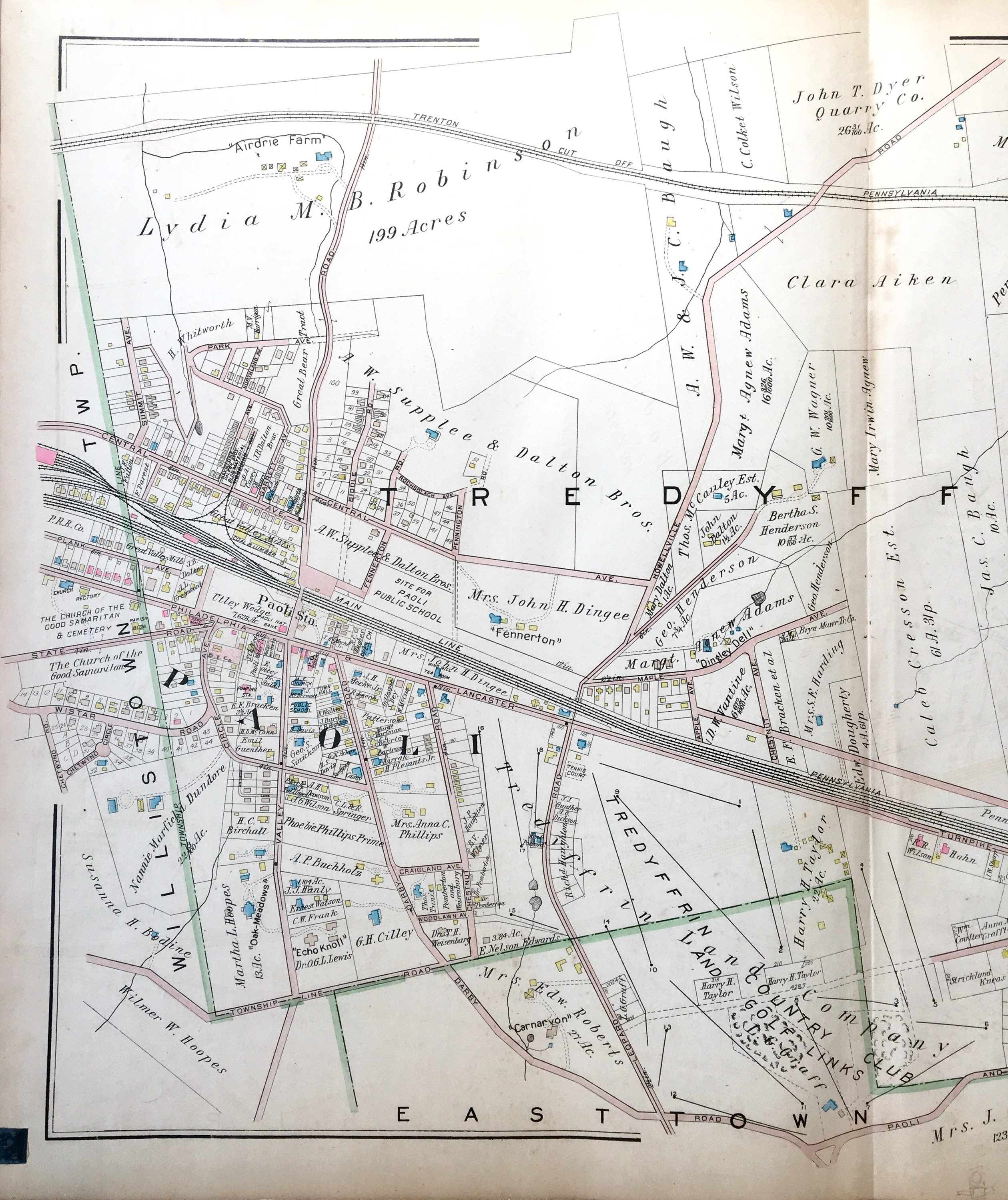Paoli Map Original 1926 Mainline Pennsylvania Railroad Atlas Etsy UK