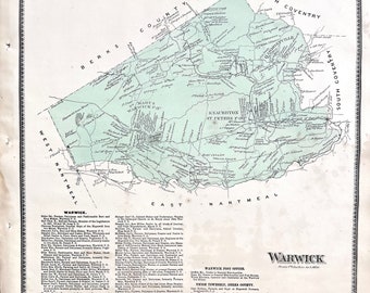 Warwick Township map, Original 1873 Chester County Farm Atlas map, St. Peter