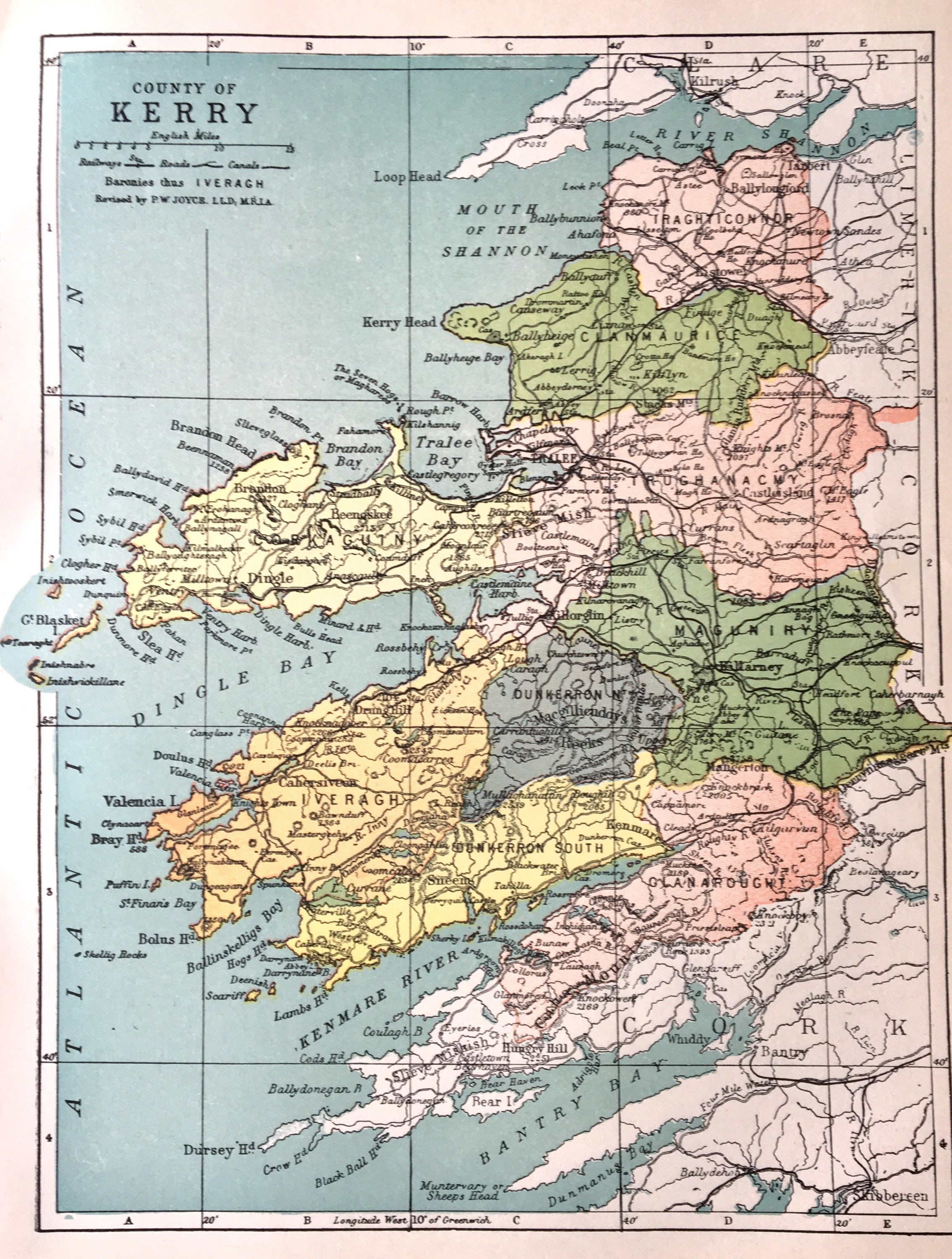 Buy County of Kerry, Original 1898 Ireland Atlas Map, Dingle Bay Online