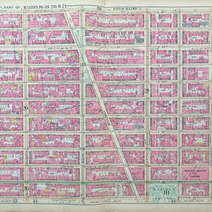 Madison Square Garden map, Original 1894 Manhattan Island Atlas, Empire State Building