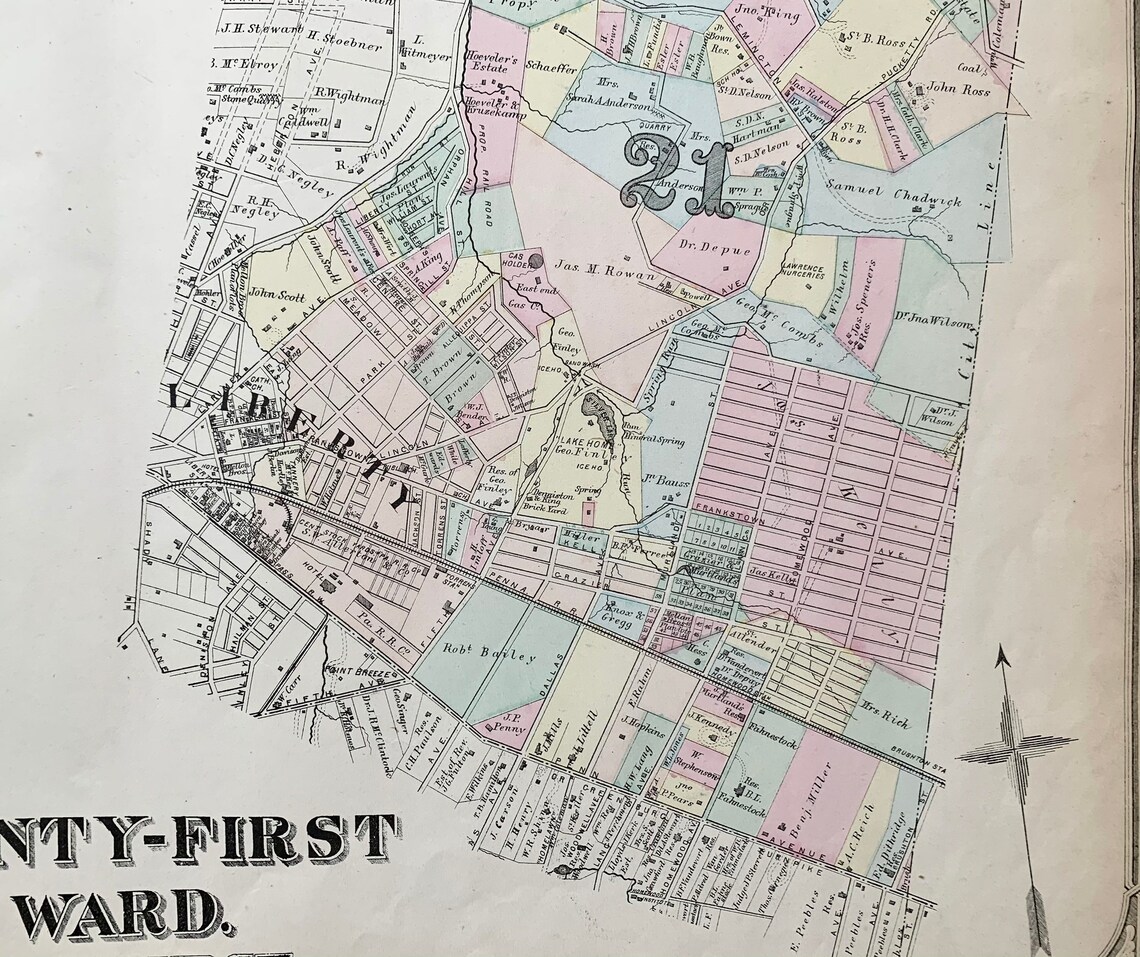 Homewood Map, Original 1872 Pittsburgh Atlas, University of Pittsburgh